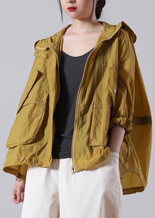 Yellow Loose Upf 50+ Coat Jacket Hoodie Coat Summer