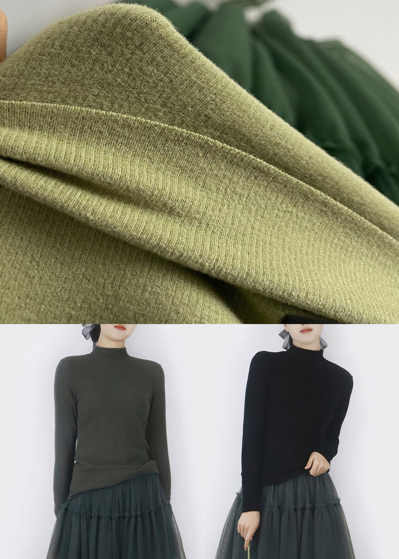 Slim Fit Green Thick T Shirt Tops