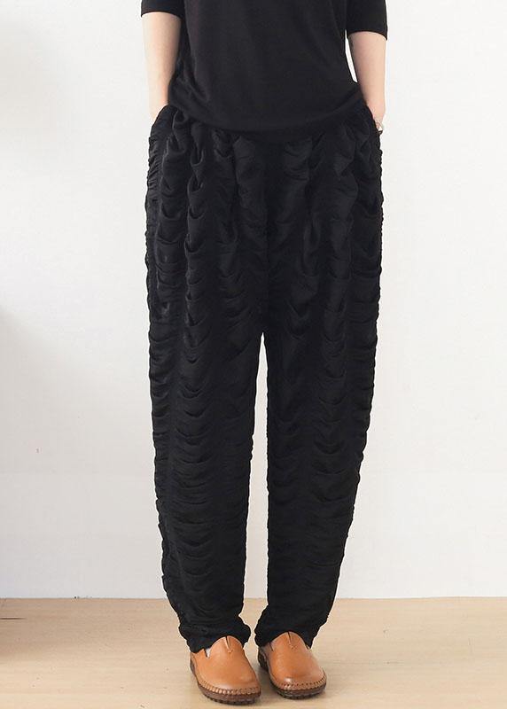 Diy Chocolate Wrinkled Pockets Harem Pants Fall