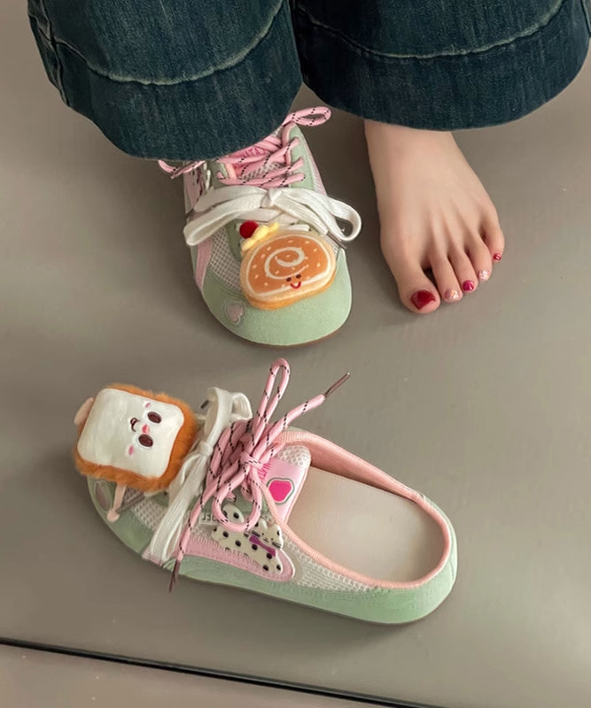 Stylish Red Lace Up Breathable Mesh Slide Sandals