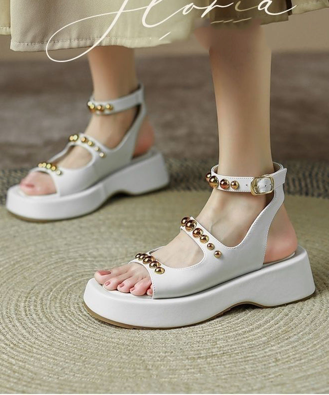 Black Rivet Sandals Soft Platform Sandals