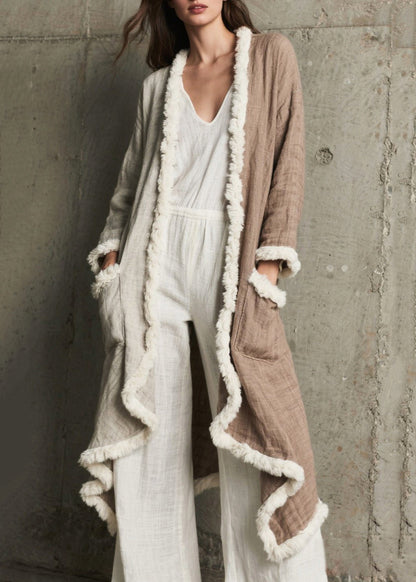 Colorblock Asymmetrical Patchwork Pcokets Cardigan Spring