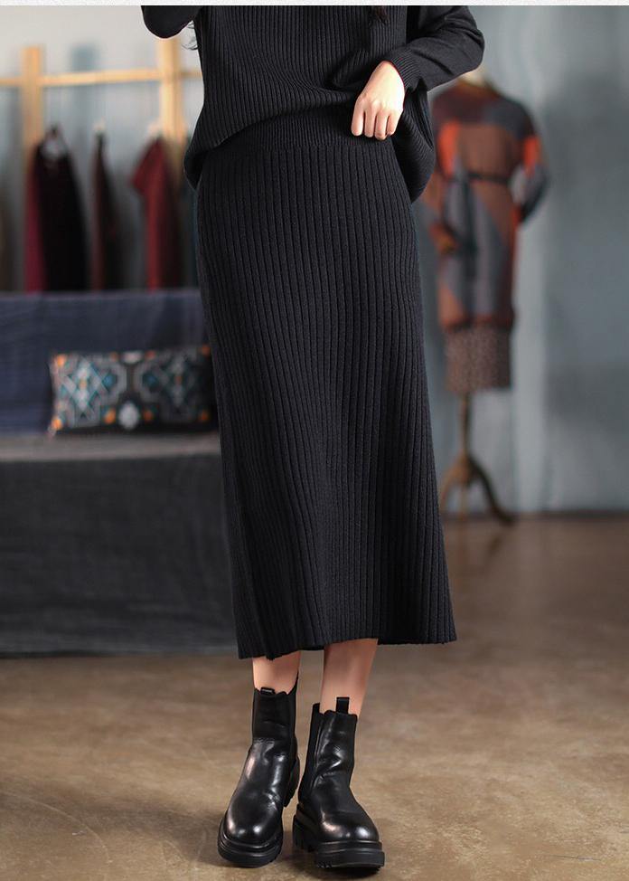 Chocolate Dresses Elastic Waist Patchwork Robes Spring Skirt