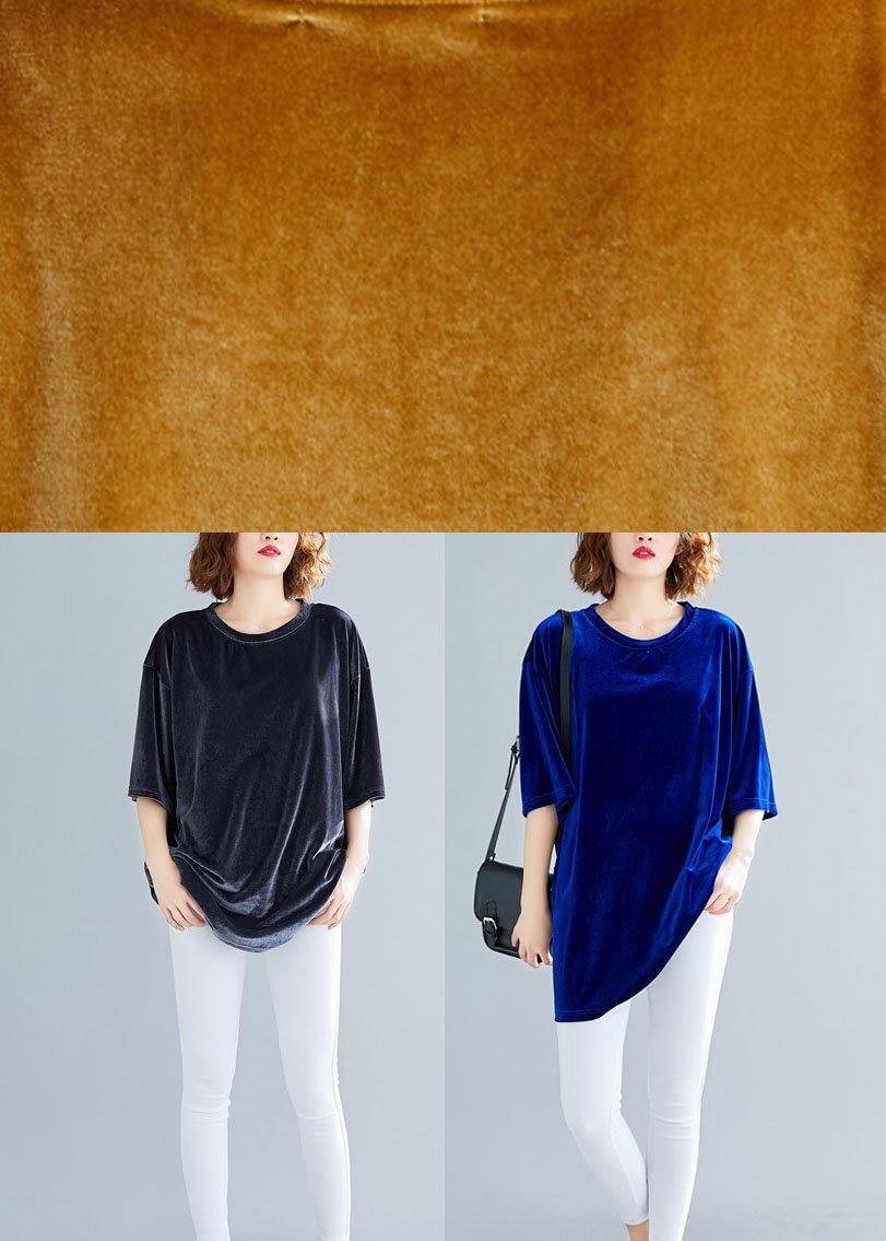 Italian Yellow O-neck Spring Tee Half Sleeve