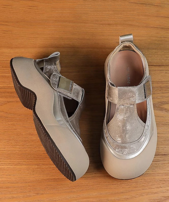 New Apricot Hollow Out Breathable Platform Sandals