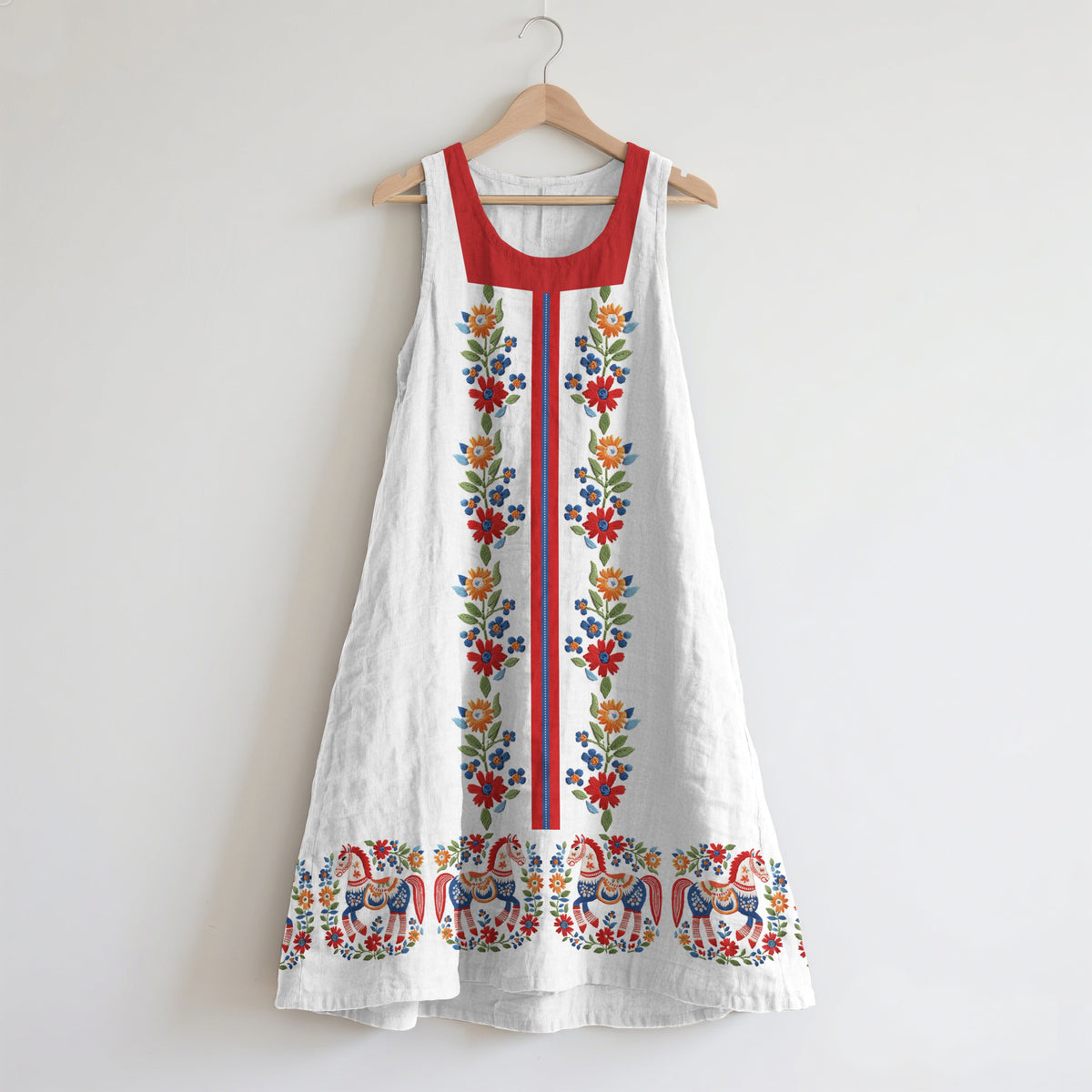 Vintage Swedish Art Linen Tank Dress artswardrobe