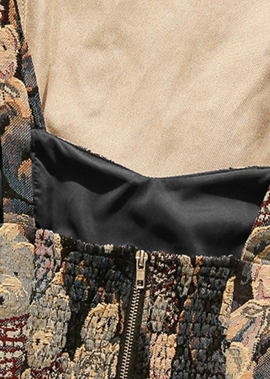 Bear Jacquard Strapless Top Spring