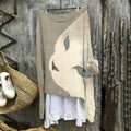 Women's Vintage Cat Art Print Cotton And Linen Shirt artswardrobe