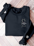 Life Is Better With Cats Embroidered Comfy Sweatshirt elevenforest