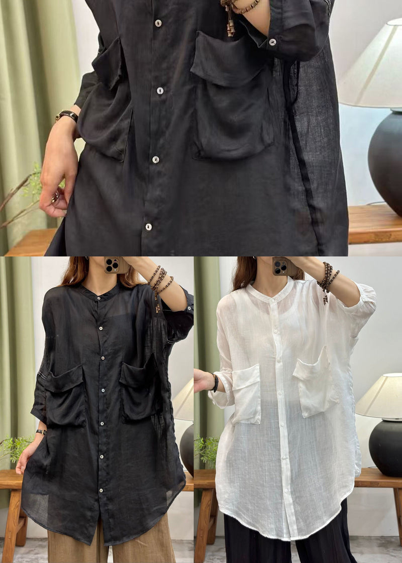 White Oversized Cotton Upf 50+ Long Tops Summer