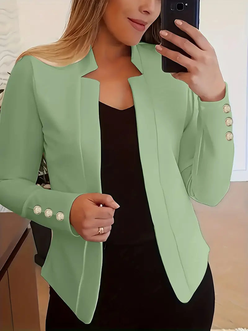 JO | Long-sleeved blazer with open button placket for spring
