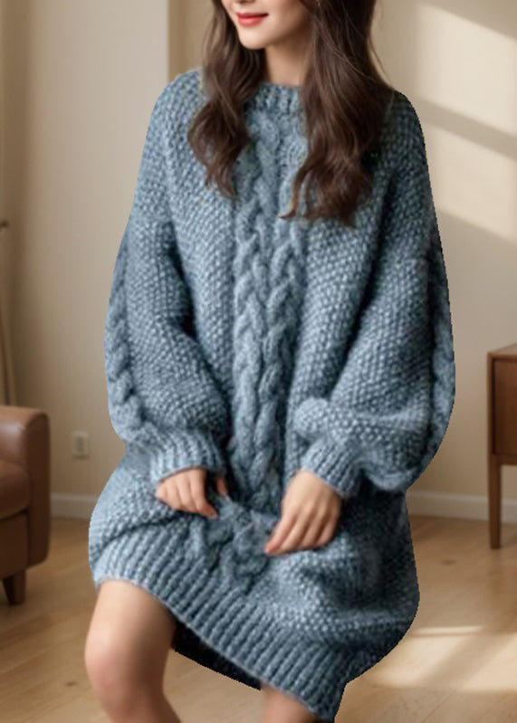 Loose Camel O-neck Cable Cotton Knit Sweaters Winter