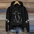 Women's Cute Cat Print Casual Hoodie elevenforest