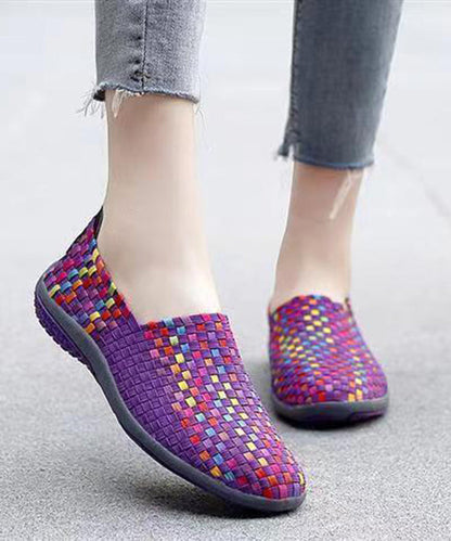 Knit Fabric Black Diy Soft Splicing Flats Shoes Soofairy Shoes-20251