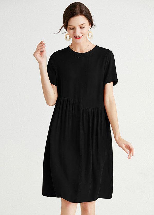 Rust Red O-neck Patchwork Summer Maxi Dresses Short Sleeve