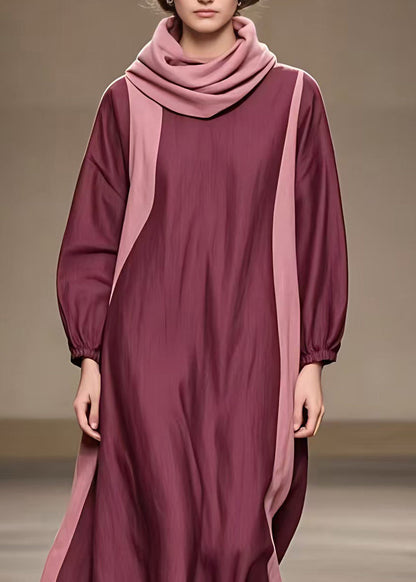 Rust Turtle Neck Holiday Maxi Dress Fall