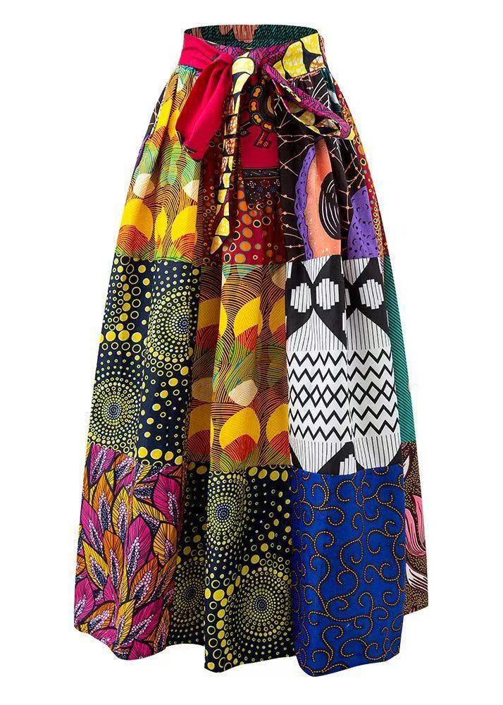 Style Print Cotton Straight Skirt Fall