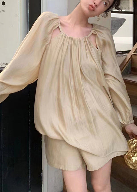 Pink Oversized Hollow Out Cotton Two Pieces Set Summer
