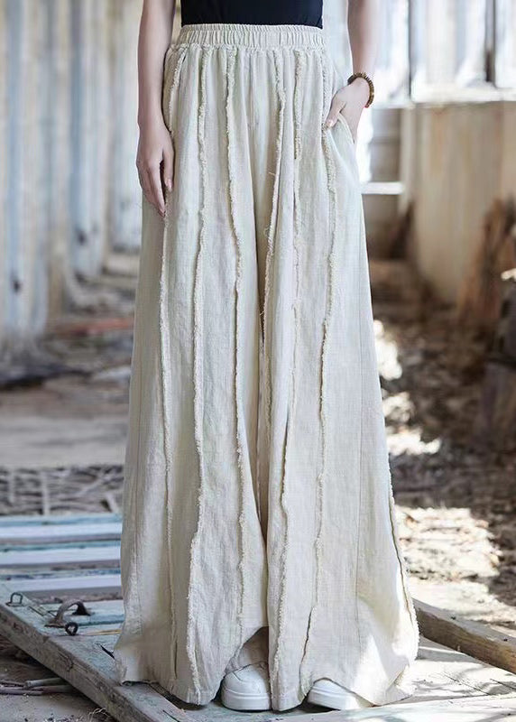 Linen Pockets Linen Wide Leg Pants High Waist