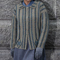 Vintage Celtic Art Knit Jacquard Aran Sweater Cardigan artswardrobe
