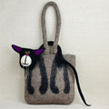 Comstylish Vintage Funny Black Cat Handmade 3d Felt Tote Bag