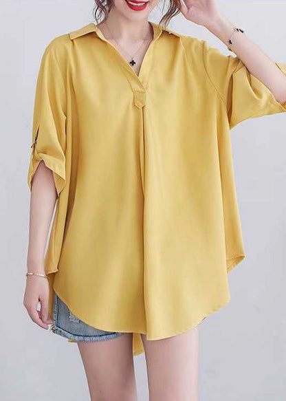 Yellow Oversized Cotton Shirt Summer