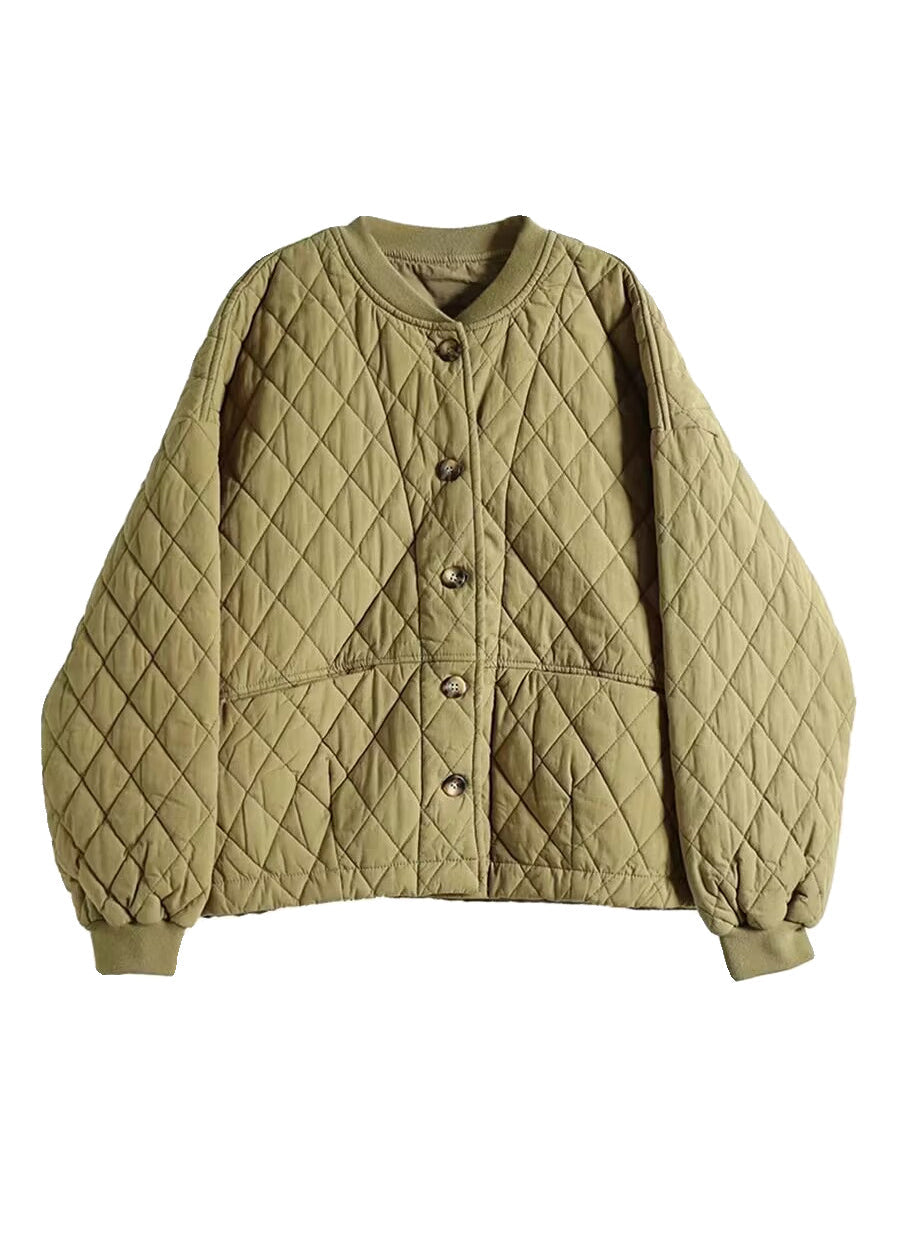 Green Oversized Warm Fine Cotton Filled Coats Winter