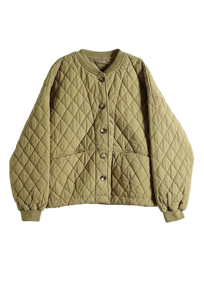 Green Oversized Warm Fine Cotton Filled Coats Winter
