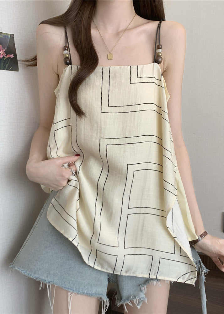 Black Cotton Spaghetti Strap Top Summer