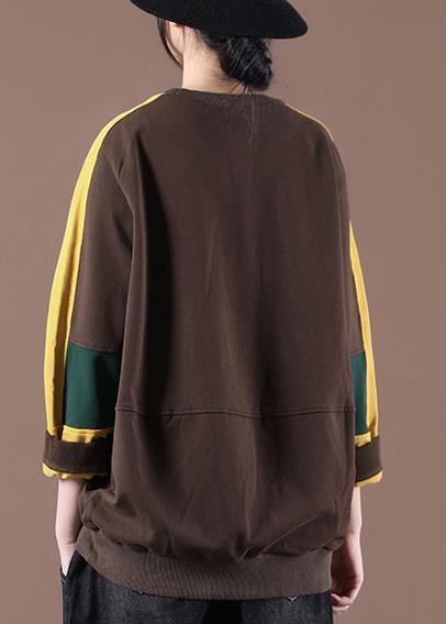 Chocolate O-neck Sweatshirts Tracksuits
