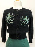 Women's Vintage Octopus Pattern Cozy Knit Cardigan elevenforest