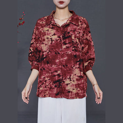 Mulberry Oversized Tie Dye Chiffon Blouse Top Summer