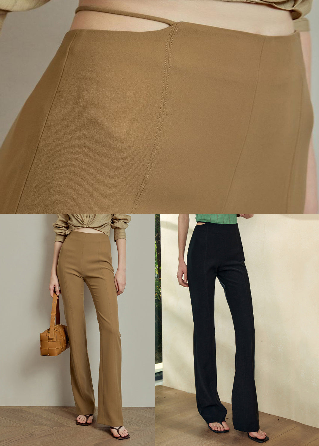 Slim Fit Khaki High Waist Spandex Pants Summer