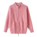 JO | Cozy knitted cardigan with stand-up collar and zipper