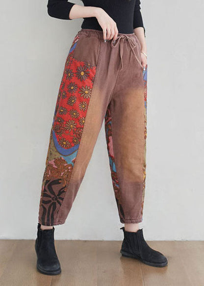 Italian Brick Red Pockets Pants Spring
