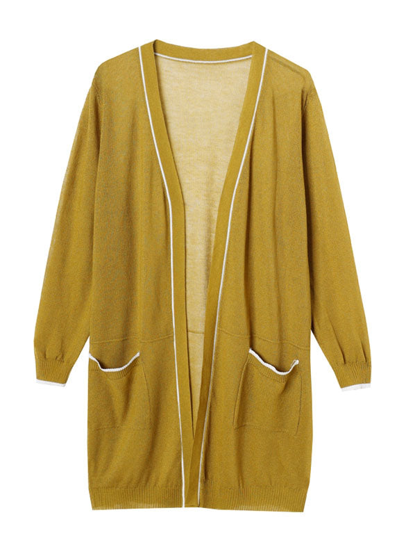 Matcha Colour V Neck Ice Size Knit Cardigans Long Sleeve