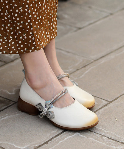 Handmade Original Buckle Splicing Chunky Green Cowhide Leather