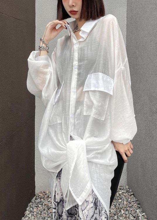 White Pockets Upf 50+ Coat Jacket Shirt Tops Summer