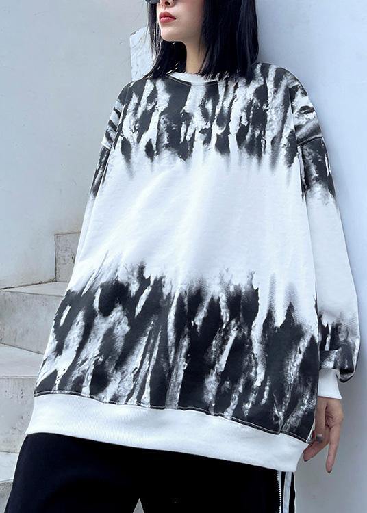 O Neck Spring Tops Design White Print Blouses