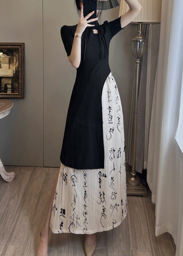 New Retro Asymmetrical Tasseled Oriental Dress and Skirt Two Pieces Set Summer
