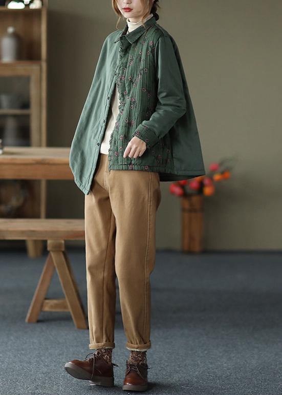 Style Lapel Asymmetric Coats Blouses Chocolate Print Art Jackets