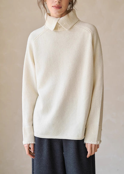 Charcoal Grey High Neck Warm Knit Shirts Winter