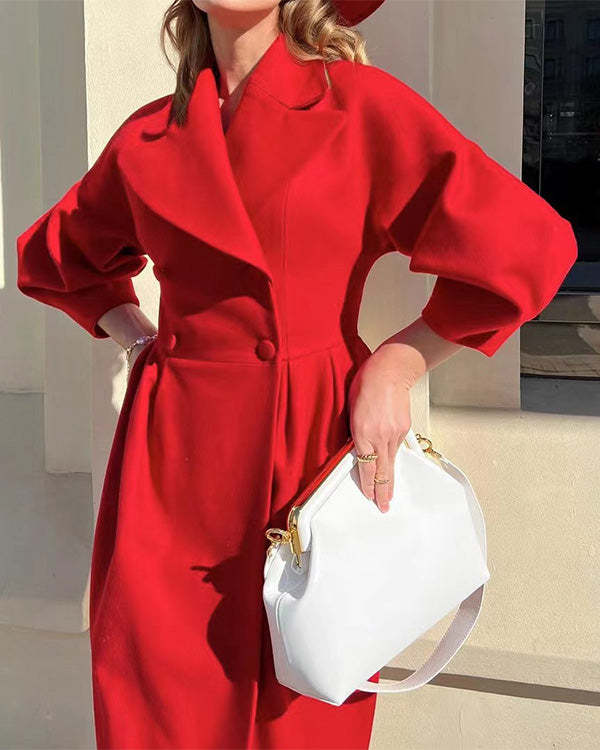 JO | Vintage wool coat with lantern sleeves and turn-ups