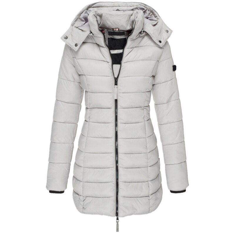 JO | Stylish down jacket with hood and zipper: Your choice for the winter