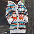Vintage Tribal Geometric Knit Jacquard Sweater Cardigan elevenforest