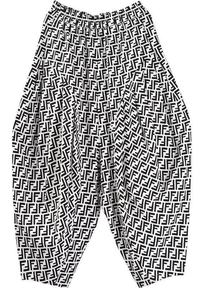 Stylish Red Print Linen Harem Pants Summer