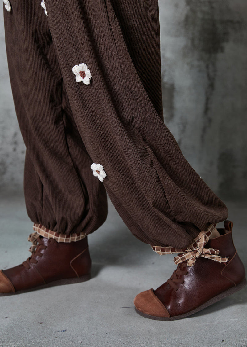 Chocolate Oversized Corduroy Pants Spring