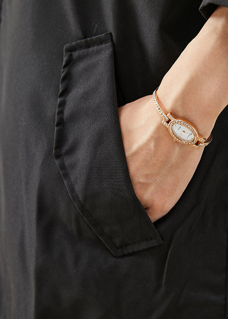 Black Oversized Patchwork Spandex Sweatshirt Jackets Winter