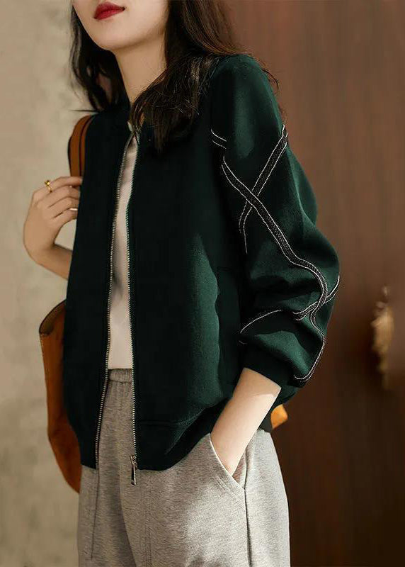 Mulberry Zip Up Patchwork Cotton Jacket Fall