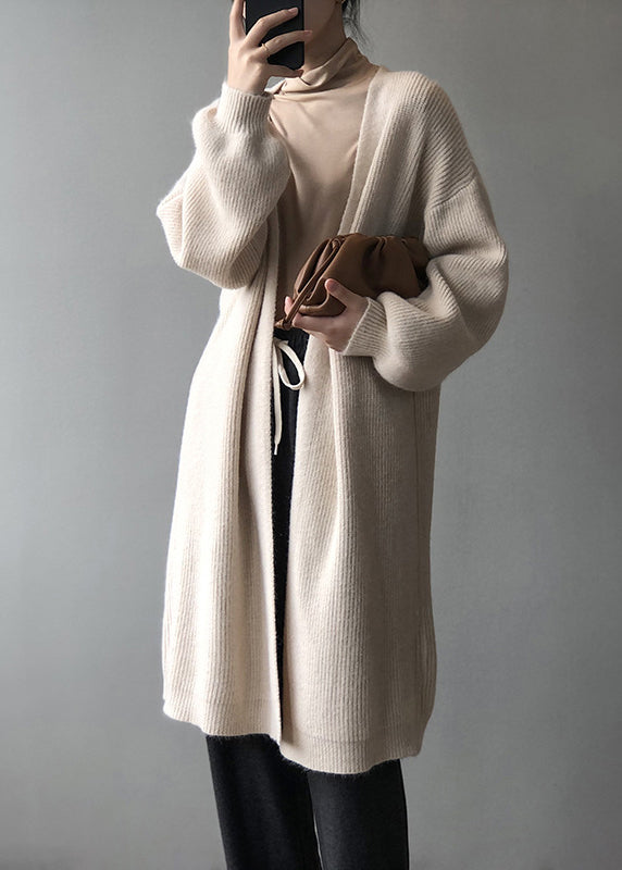 Versatile Camel Cozy Long Knit Cardigans Fall